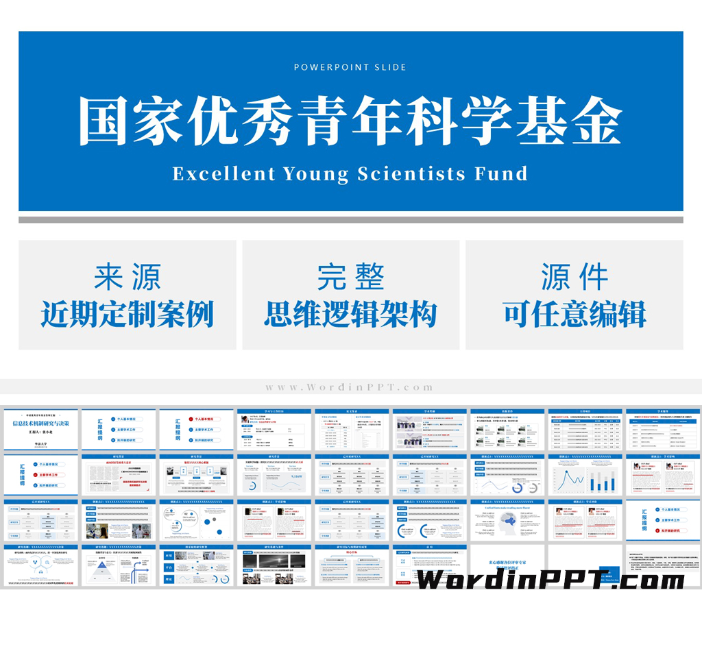 「新」优青ppt 国家优秀青年科学基金答辩PPT模板下载（2024）- 定制案例改编