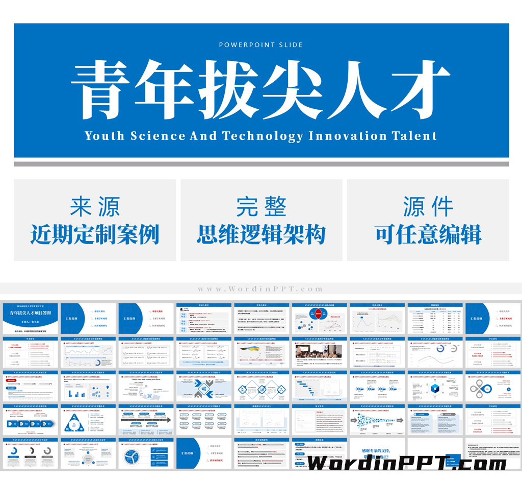 「新」青拔ppt 青年拔尖人才答辩ppt模板下载（2024）- 定制案例改编