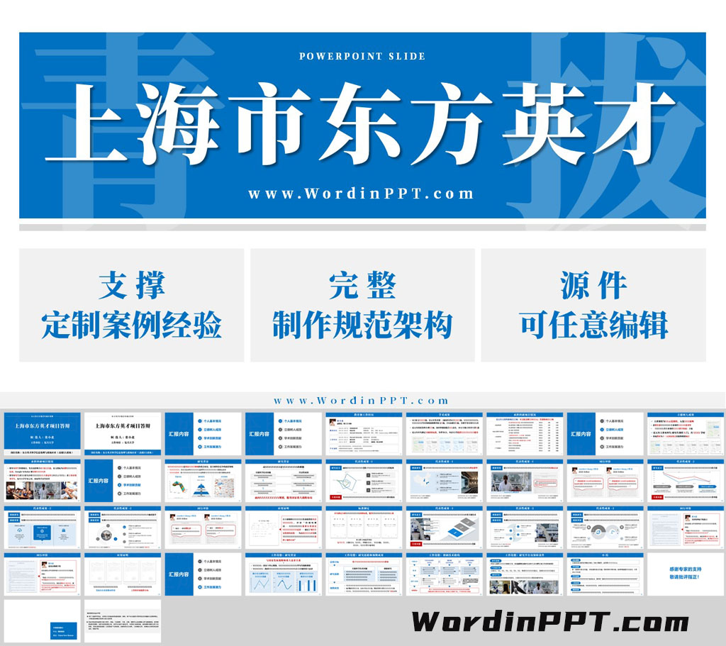 上海市东方英才计划拔尖项目答辩ppt模板（2025）